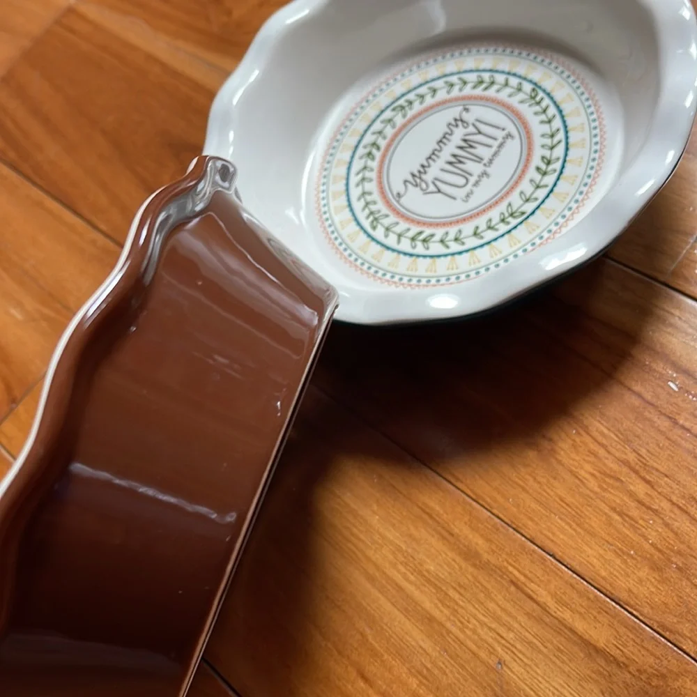 Ceramic pie plate set. Pie for one. Pot pie baking dish set
